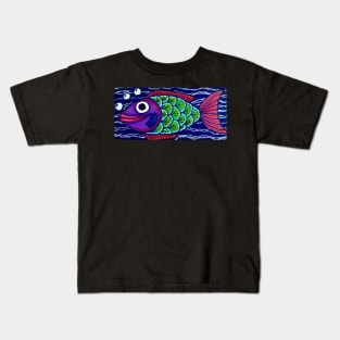 Bright Blue Fish Kids T-Shirt